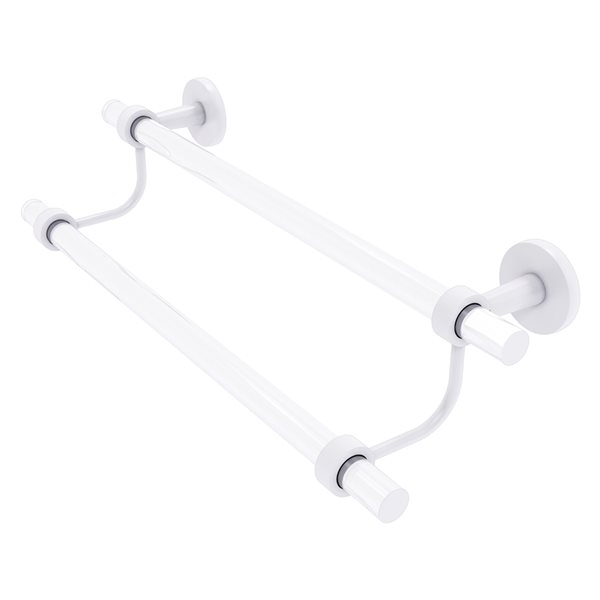 Allied Brass Clearview 30-in Double Matte White Wall Mount Double Towel Bar