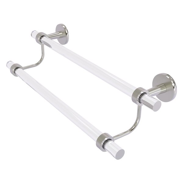 Allied Brass Clearview 24-in Double Satin Nickel Wall Mount Double Towel Bar
