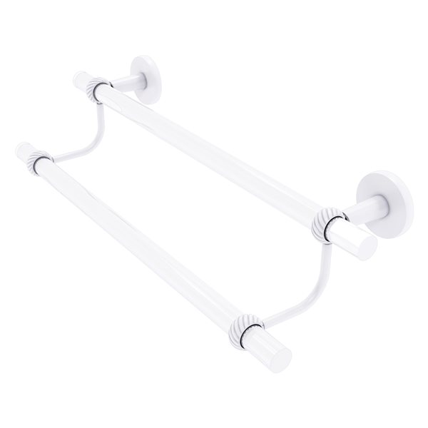 Allied Brass Clearview 18-in Double Matte White Wall Mount Double Towel Bar