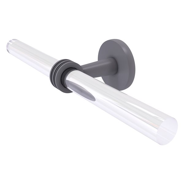 Allied Brass Clearview 13-in Matte Gray Wall Mount Double Towel Bar with Dotted Accents