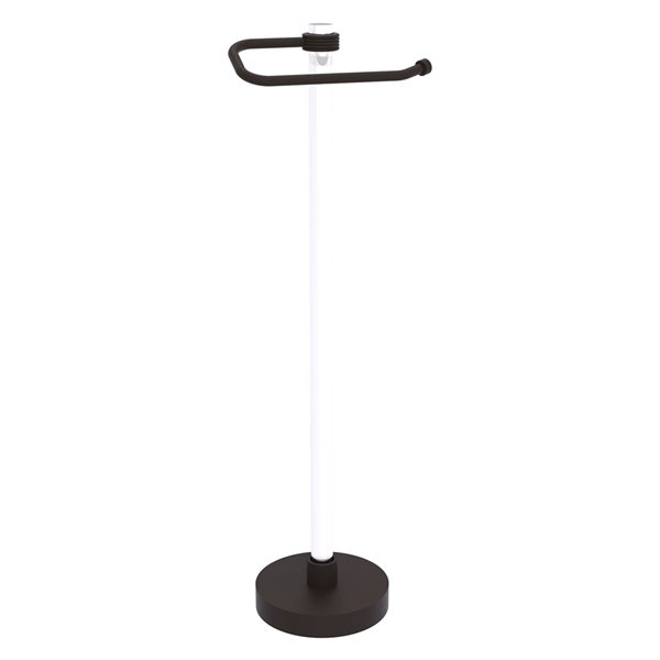 Allied Brass Clearview Oil Rubbed Bronze Freestanding Single Post Toilet Paper Holder with Grooved Accents