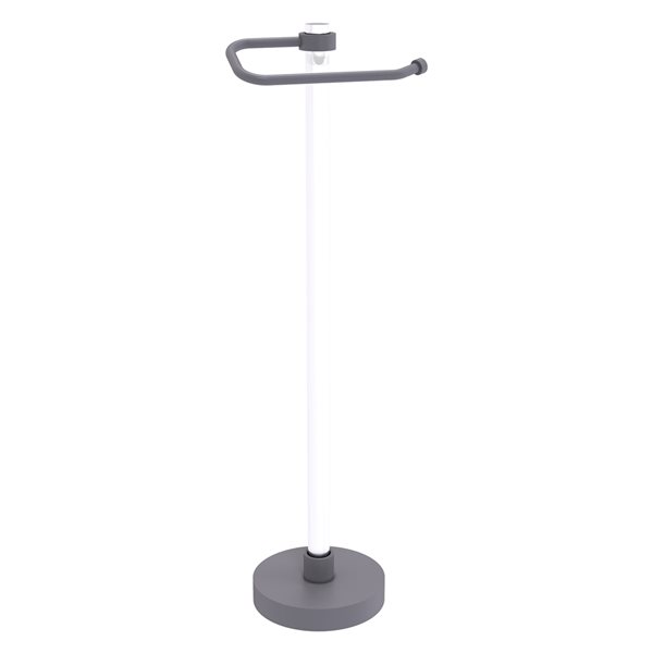 Allied Brass Clearview Matte Gray Freestanding Single Post Toilet Paper Holder