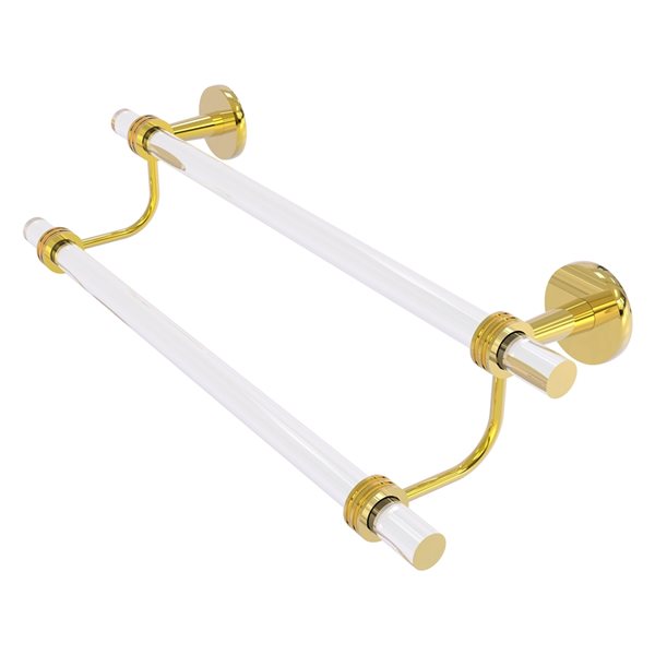 Allied Brass Clearview 30-in Double Polished Brass Wall Mount Double Towel Bar with Dotted Accents