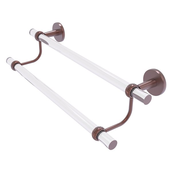 Allied Brass Clearview 36-in Double Antique Copper Wall Mount Double Towel  Bar with Twisted Accents