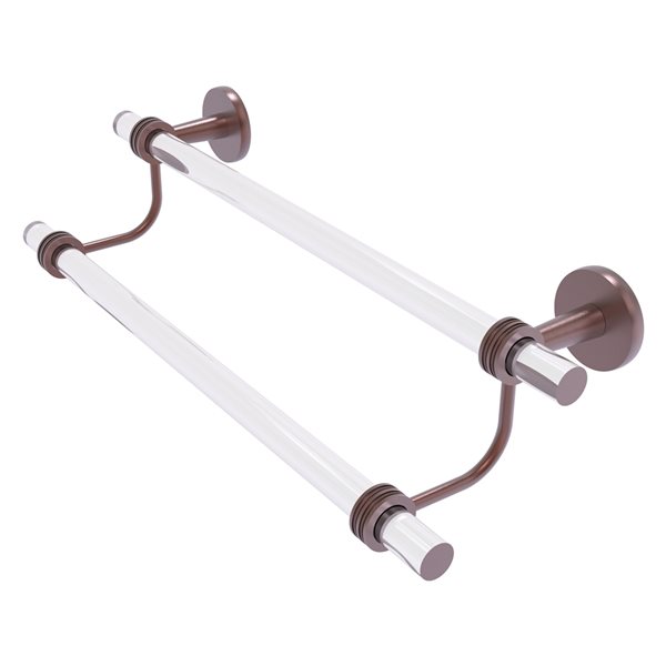 Allied Brass Clearview 36-in Double Antique Copper Wall Mount Double Towel Bar with Dotted Accents