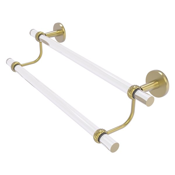Allied Brass Clearview 36-in Double Satin Brass Wall Mount Double Towel Bar  with Twisted Accents