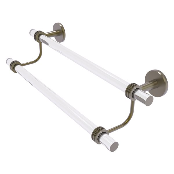 Allied Brass Clearview 30-in Double Antique Brass Wall Mount Double Towel Bar with Dotted Accents