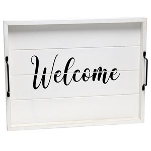 Elegant Designs 15.5-in x 12-in White Rectangle Serving Tray