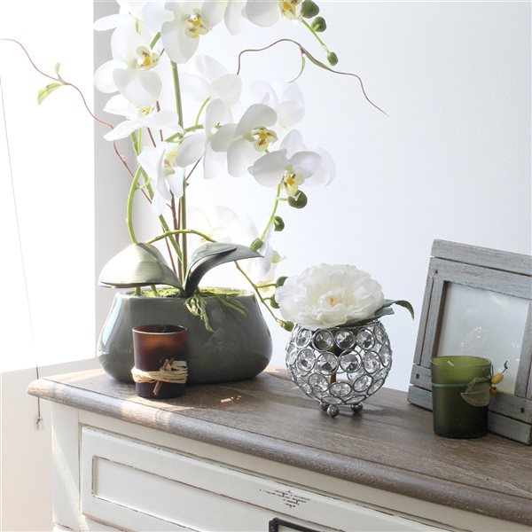 Elegant Designs 3.75-in x 4-in Crystal Tea Light Candle Holder