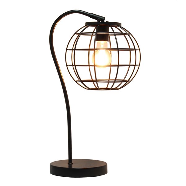 Lalia Home Studio Loft 20-in Black Incandescent On/Off Switch Standard Table Lamp with Metal Shade