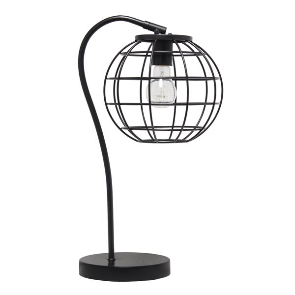 Lalia Home Studio Loft 20-in Black Incandescent On/Off Switch Standard Table Lamp with Metal Shade