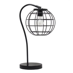 Lalia Home Studio Loft 20-in Black Incandescent On/Off Switch Standard Table Lamp with Metal Shade