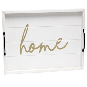 Elegant Designs White Wood 15.5-in x 12-in Rectangle Serving Tray