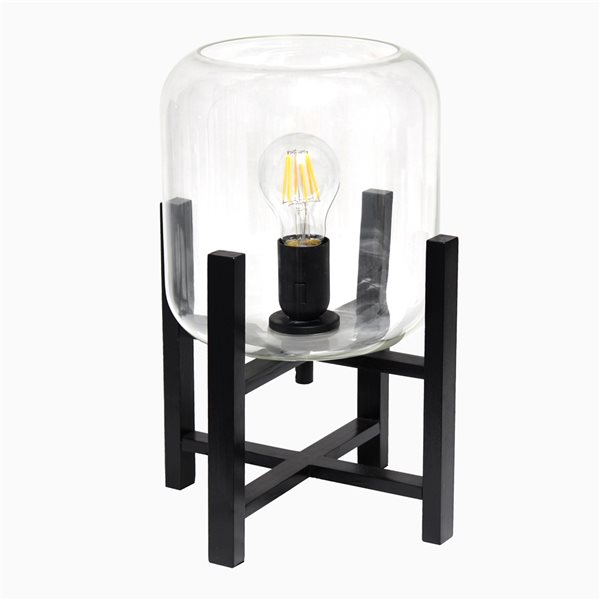 Simple Designs 13.38-in Black Incandescent On/Off Switch Standard Table ...