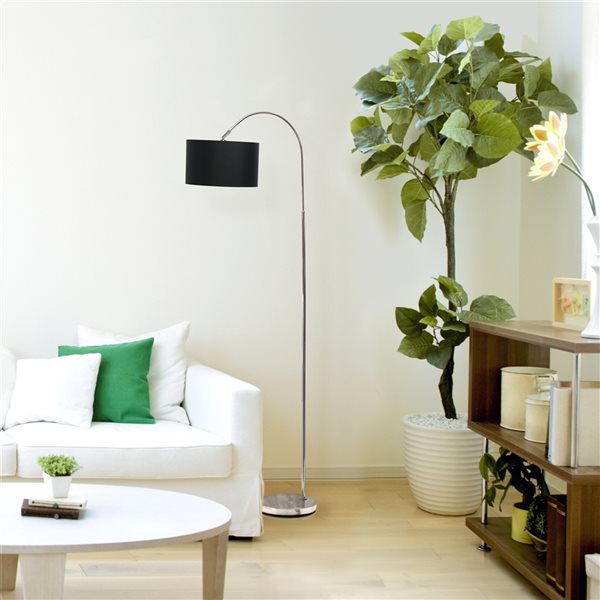 Simple Designs 66-in Black Standard Floor Lamp