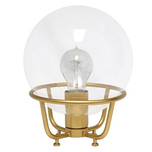 Lalia Home Studio Loft 10-in Matte Gold Incandescent On/Off Switch Standard Table Lamp with Glass Shade