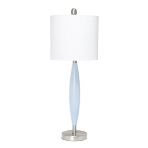 Lalia Home Classix 27-in Blue Incandescent Rotary Socket Standard Table Lamp with Fabric Shade