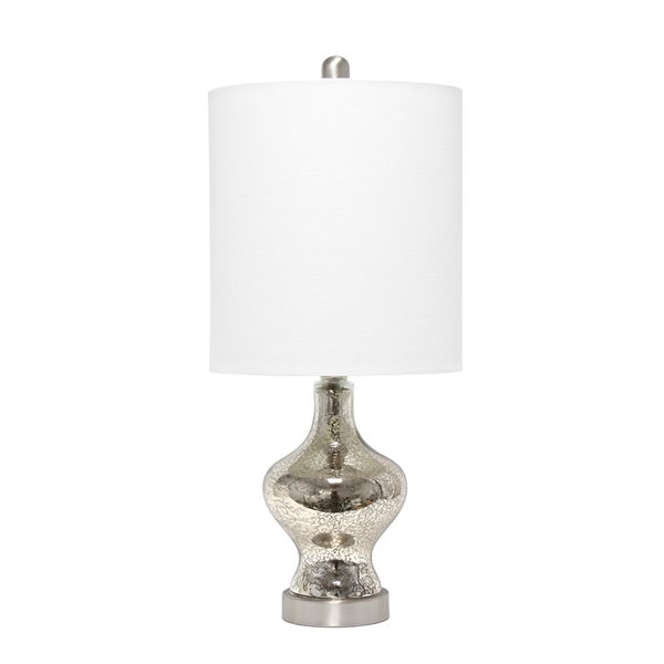 Lalia Home Classix 22.5-in Grey Incandescent Rotary Socket Standard Table Lamp with Fabric Shade