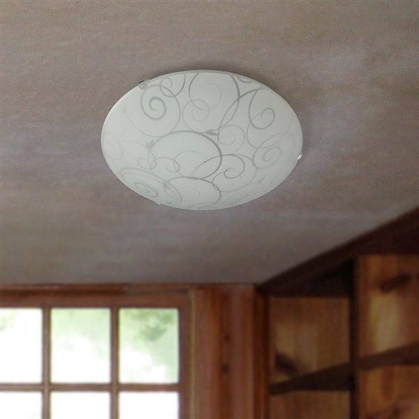 Simple Designs 10-in White Traditional Incandescent Flush Mount Light