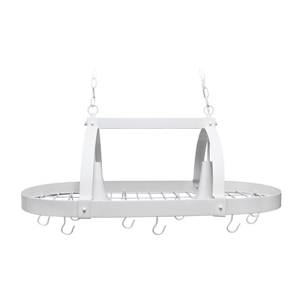 Home Collection 19.25-in x 35.5-in White Lighted Pot Rack