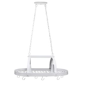 Home Collection 19.25-in x 35.5-in White Lighted Pot Rack