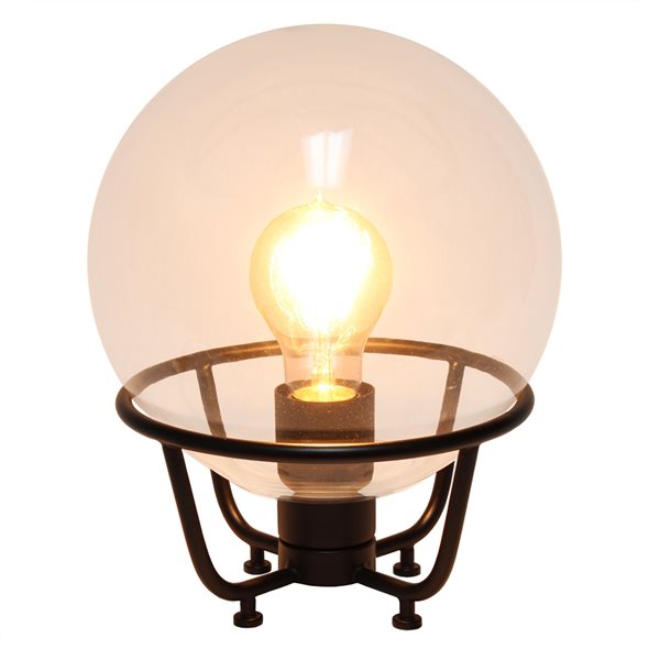 Lalia Home Studio Loft 10-in Matte Black Incandescent On/Off Switch Standard Table Lamp with Glass Shade