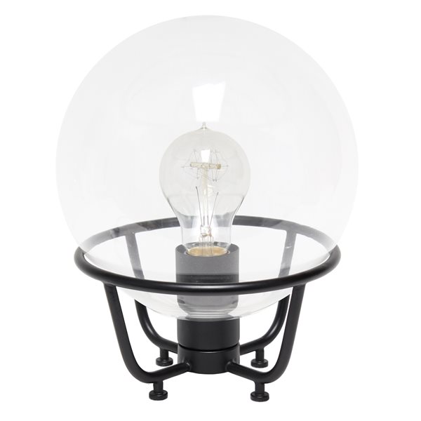 Lalia Home Studio Loft 10-in Matte Black Incandescent On/Off Switch Standard Table Lamp with Glass Shade