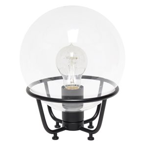 Lalia Home Studio Loft 10-in Matte Black Incandescent On/Off Switch Standard Table Lamp with Glass Shade