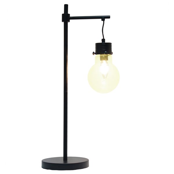 Lalia Home Barnlitt 24-in Black Incandescent On/Off Switch Standard Table Lamp with Glass Shade