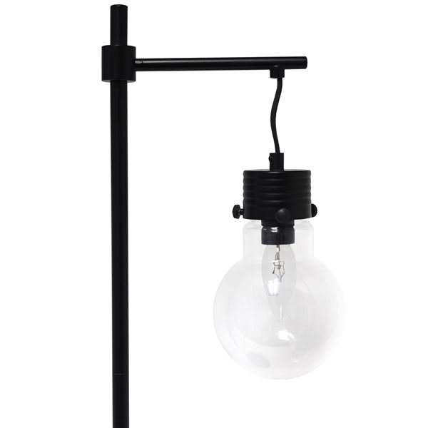Lalia Home Barnlitt 24-in Black Incandescent On/Off Switch Standard Table Lamp with Glass Shade