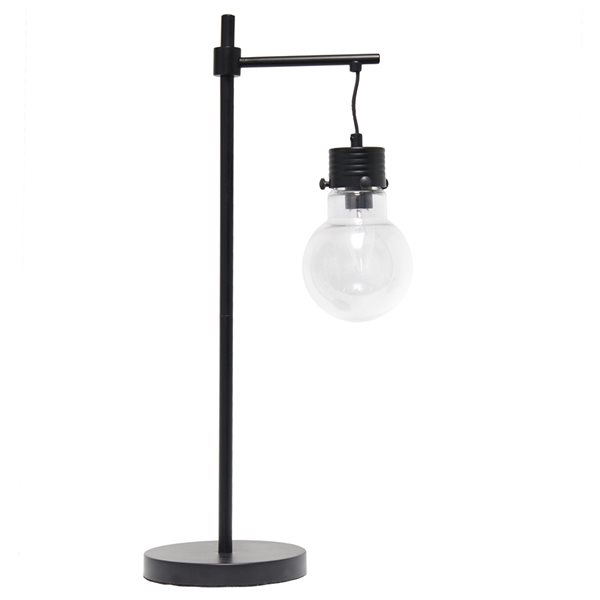 Lalia Home Barnlitt 24-in Black Incandescent On/Off Switch Standard Table Lamp with Glass Shade
