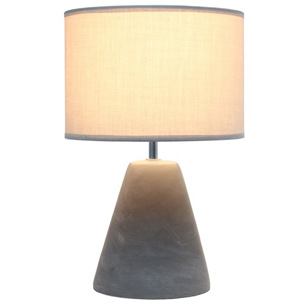 Simple Designs 14.2-in Incandescent On/Off Switch Standard Table Lamp with Grey Fabric Shade