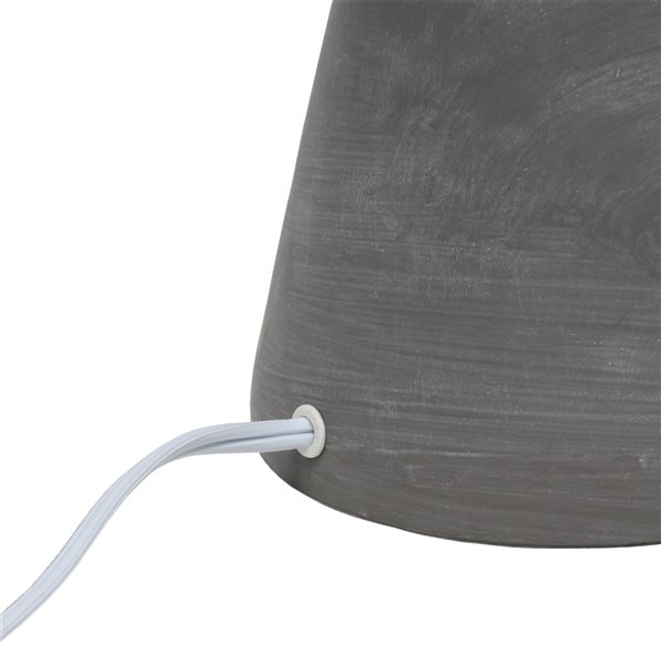 Simple Designs 14.2-in Incandescent On/Off Switch Standard Table Lamp with Grey Fabric Shade