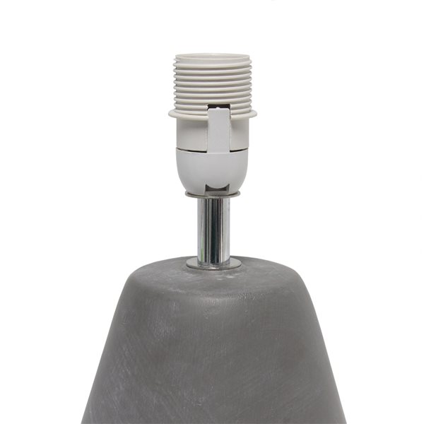 Simple Designs 14.2-in Incandescent On/Off Switch Standard Table Lamp with Grey Fabric Shade
