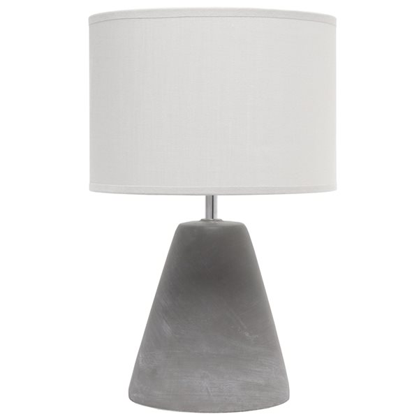 Simple Designs 14.2-in Incandescent On/Off Switch Standard Table Lamp with Grey Fabric Shade