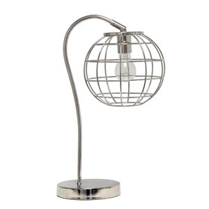Lalia Home Studio Loft 20-in Chrome Incandescent On/Off Switch Standard Table Lamp with Metal Shade