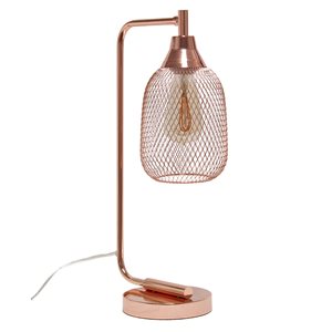 Lalia Home Studio Loft 19-in Rose Gold On/Off Switch Standard Desk Lamp with Metal Shade