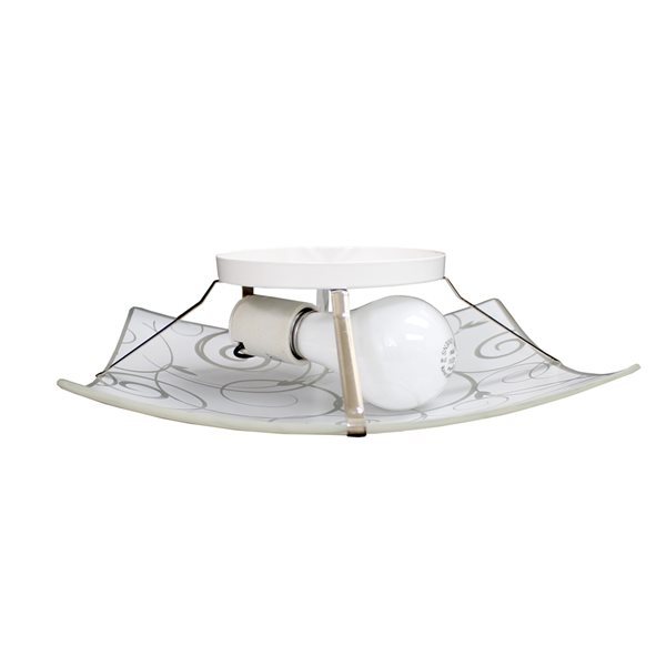 Simple Designs 9.8-in White Traditional Incandescent Flush Mount Light