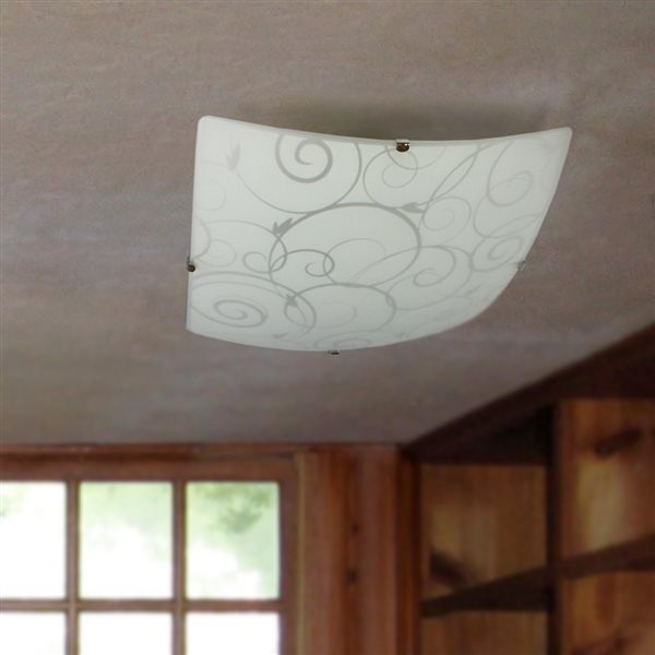 Simple Designs 9.8-in White Traditional Incandescent Flush Mount Light