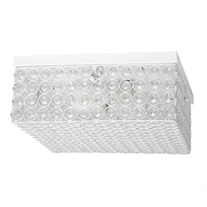 Elegant Designs Elipse Crystal 12-in White Contemporary/Modern Incandescent Flush Mount Light