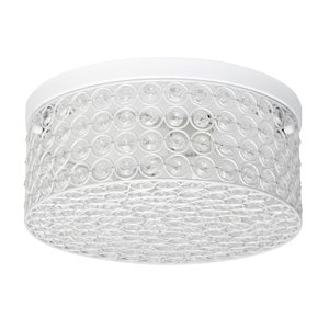 Elegant Designs Elipse Crystal 12-in Contemporary/Modern White Incandescent Flush Mount Light