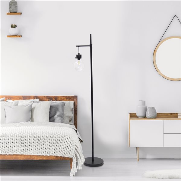 Lalia Home Barnlitt 60-in Black Standard Floor Lamp