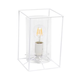 Lalia Home Studio Loft 9-in White Incandescent On/Off Switch Standard Table Lamp with Glass Shade