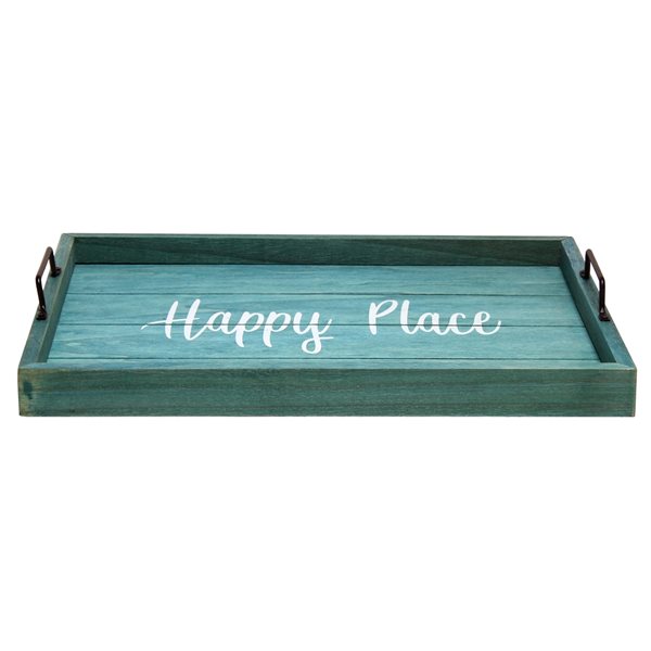 Elegant Designs 15.5-in x 12-in Blue Rectangle Serving Tray