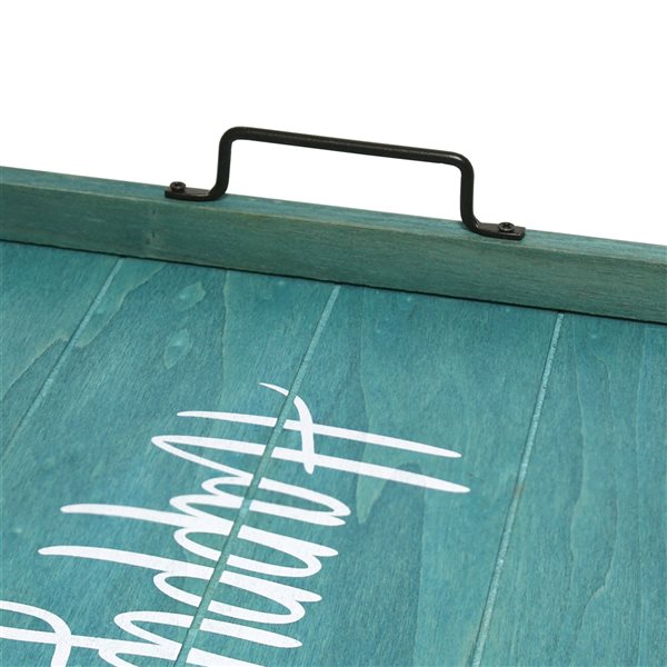 Elegant Designs 15.5-in x 12-in Blue Rectangle Serving Tray