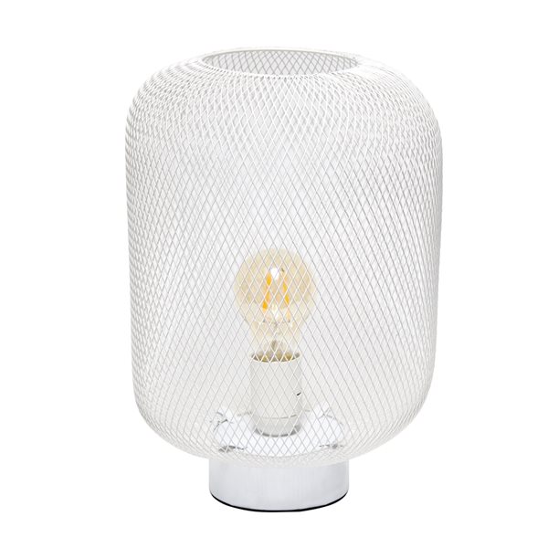 Simple Designs 12.13-in White Incandescent On/Off Switch Standard Table ...