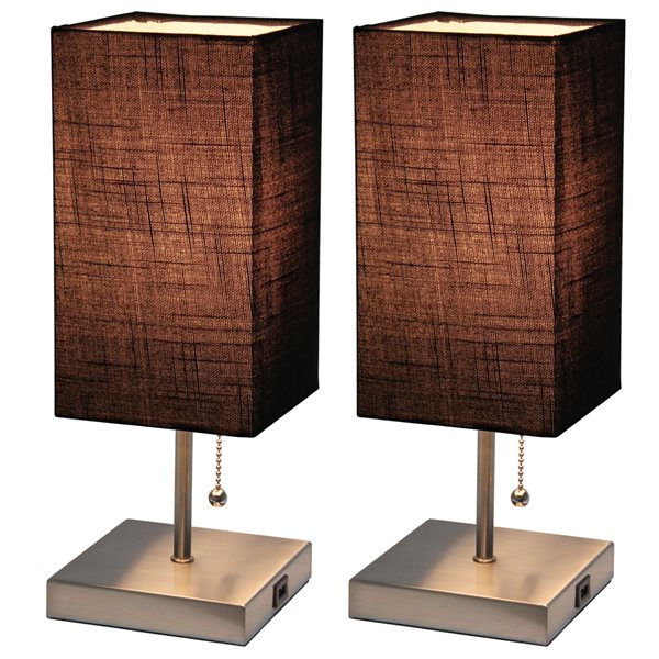 LimeLights Standard Lamp with Black Shade (Set of 2)