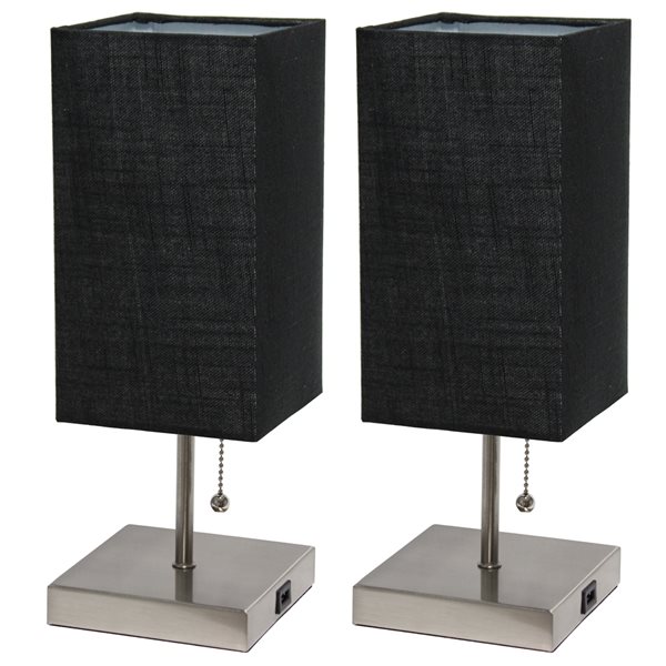 LimeLights Standard Lamp with Black Shade (Set of 2)