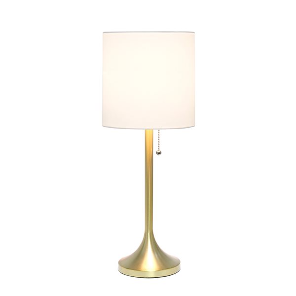 Simple Designs 21-in Gold Incandescent Pull-Chain Standard Table Lamp ...