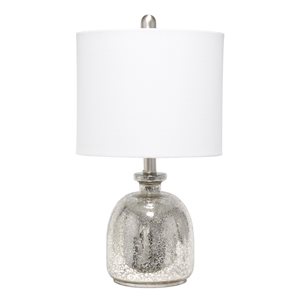 Lalia Home Classix 20-in Grey Incandescent Rotary Socket Standard Table Lamp with Fabric Shade